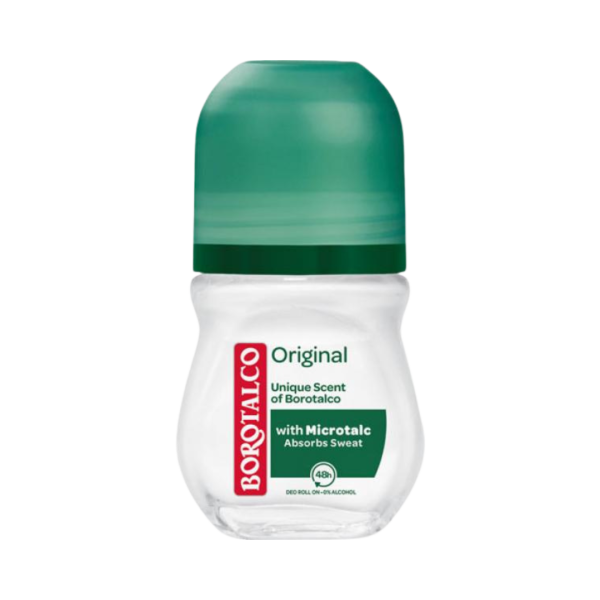 Borotalco Original, 48h Deo Roll-on mit Mikrotalk, 0 % Alkohol, Anti-Transpirant/Anti-Perspirant, 50ml